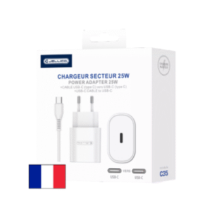 Chargeur secteur USB-C 25 W câble USB-C USB-C Jellico C35 Blanc