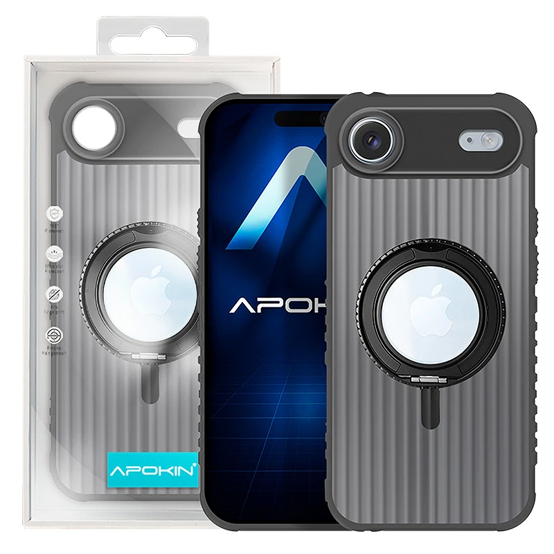 Coque Métallisée avec Anneau et Support pour Iphone 17 Air